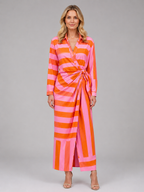 Striped Twist Midi Dress