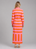 Striped Twist Midi Dress
