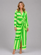 Striped Twist Midi Dress