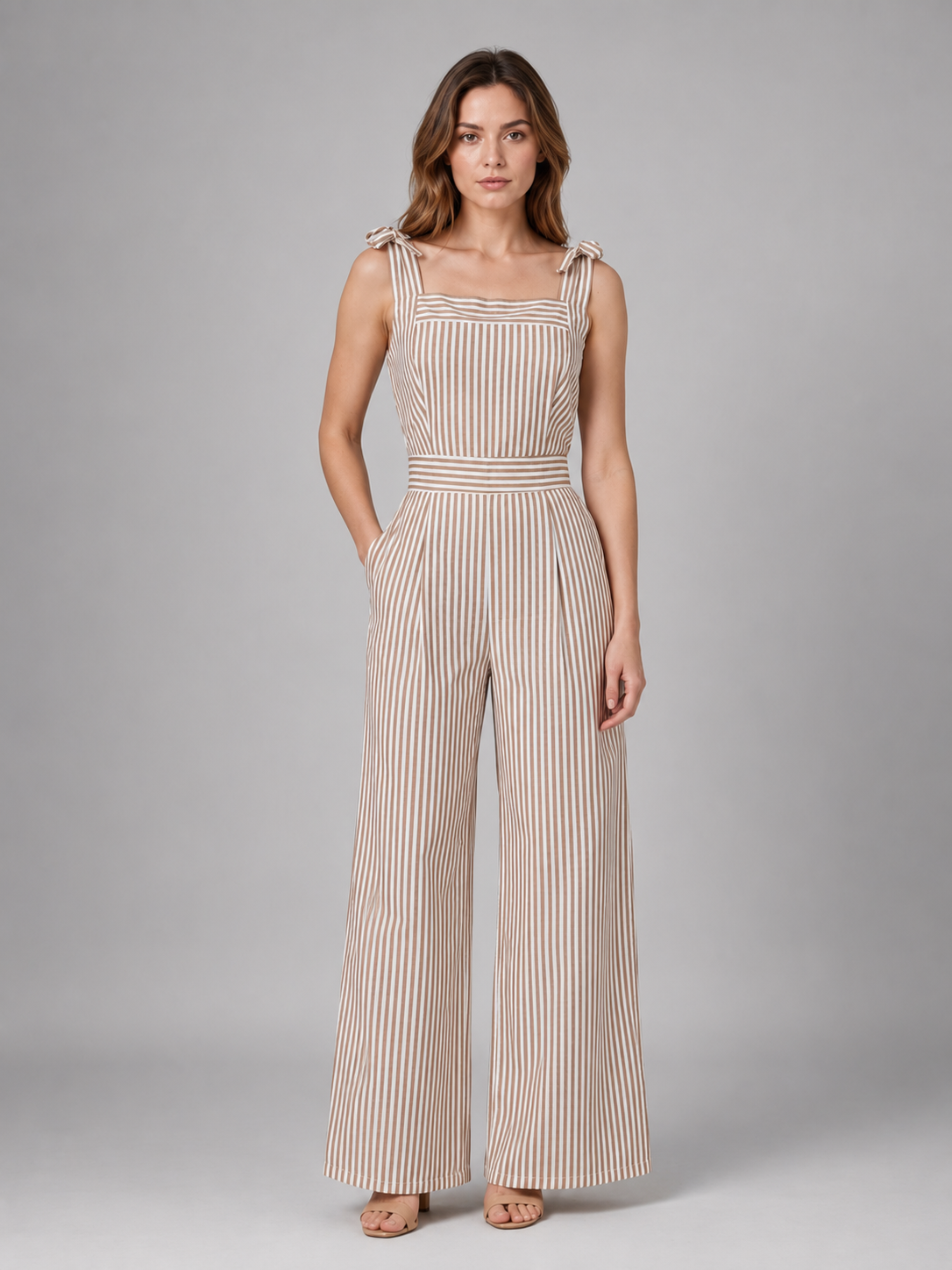 Women's Tie Shoulder Wide Leg Jumpsuit