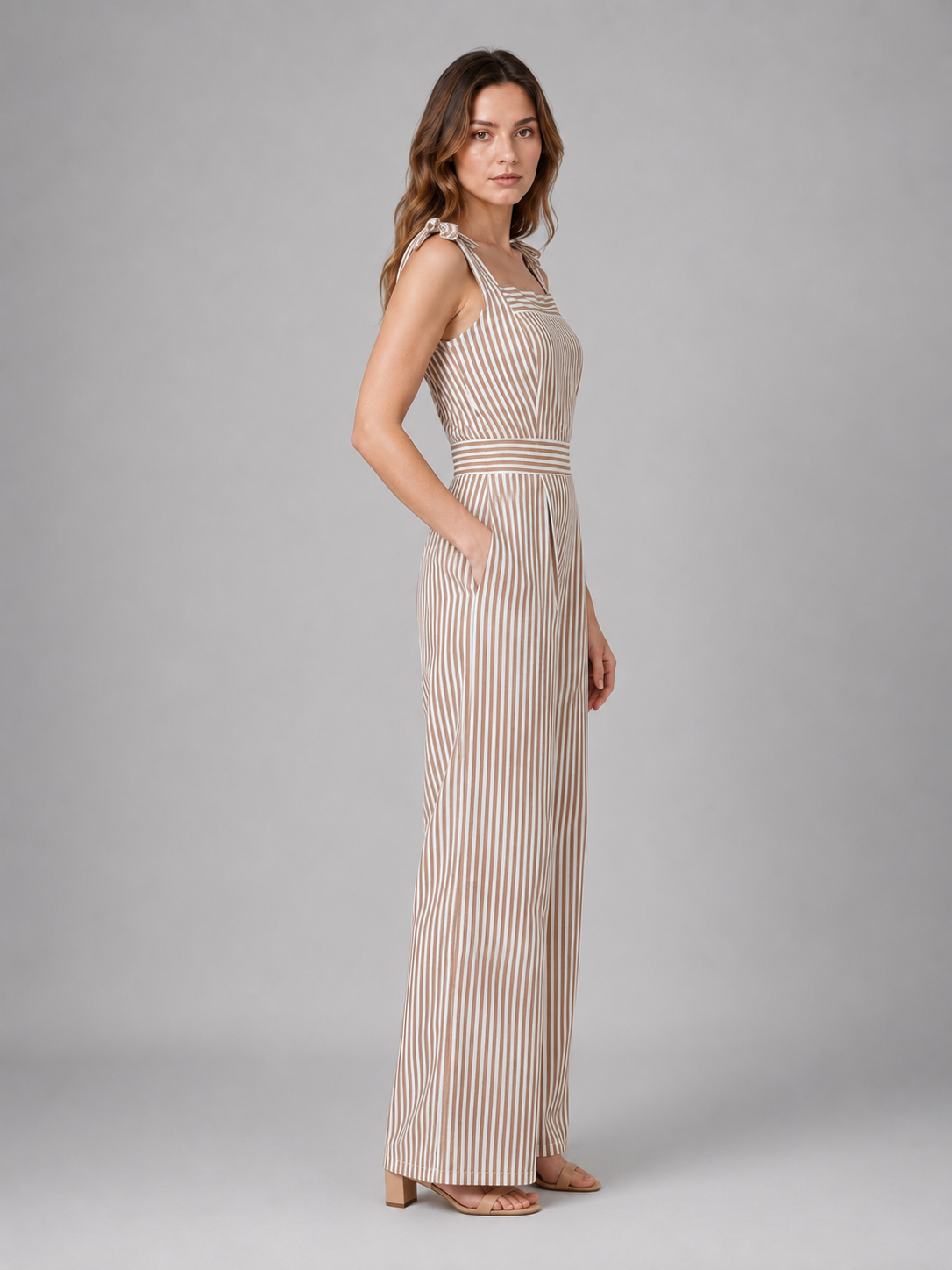 Women's Tie Shoulder Wide Leg Jumpsuit