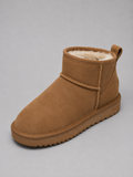 Suede Ankle Boots – Shearling Lined Winter Slip-On Shoes