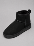 Suede Ankle Boots – Shearling Lined Winter Slip-On Shoes