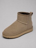 Suede Ankle Boots – Shearling Lined Winter Slip-On Shoes