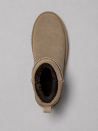 Suede Ankle Boots – Shearling Lined Winter Slip-On Shoes