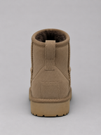 Suede Ankle Boots – Shearling Lined Winter Slip-On Shoes