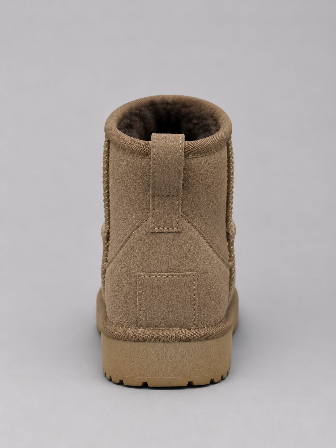 Suede Ankle Boots – Shearling Lined Winter Slip-On Shoes