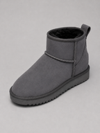 Suede Ankle Boots – Shearling Lined Winter Slip-On Shoes