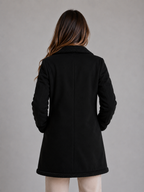 Suede Look Shearling Coat – Longline Teddy Trim Jacket