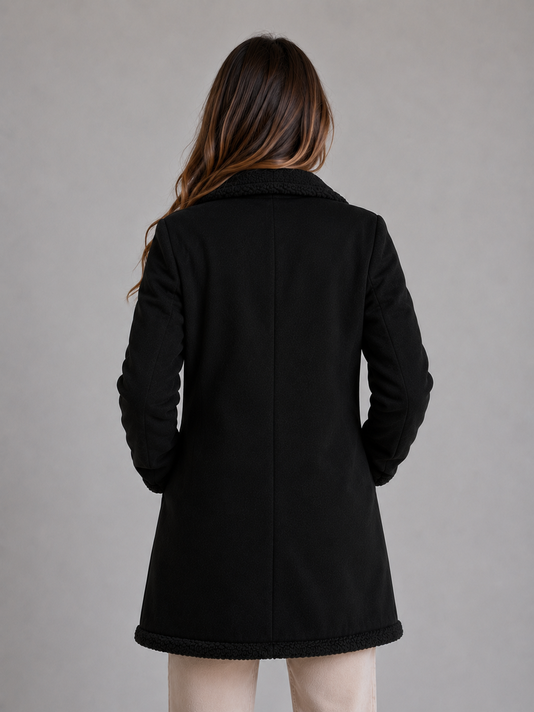 Suede Look Shearling Coat – Longline Teddy Trim Jacket