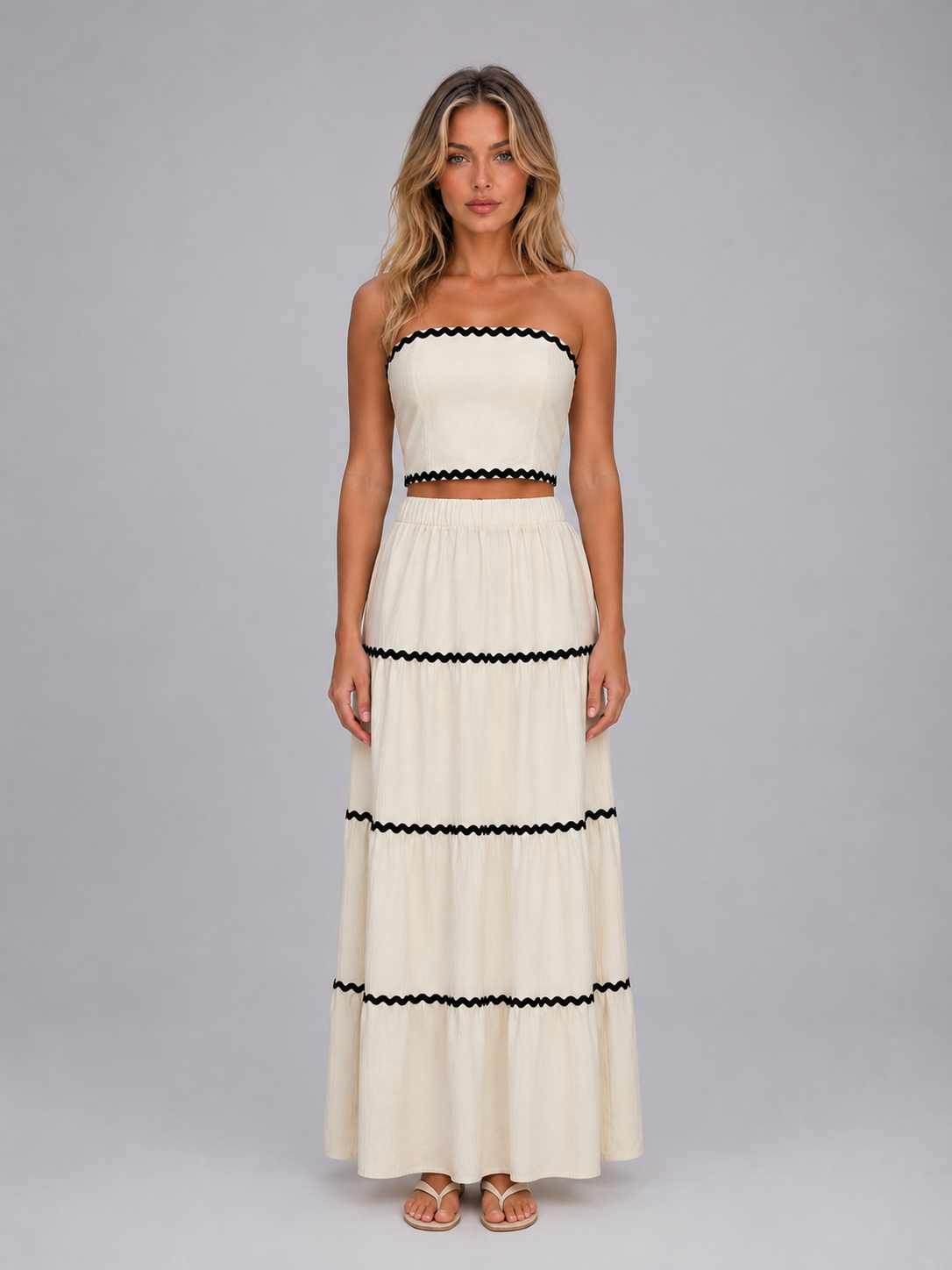 Women's Crop Top Maxi Skirt Set