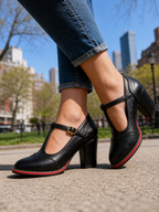 T-Bar Brogue Block Heels
