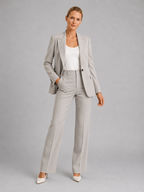 Tailored Blazer & High-Waist Trousers Set