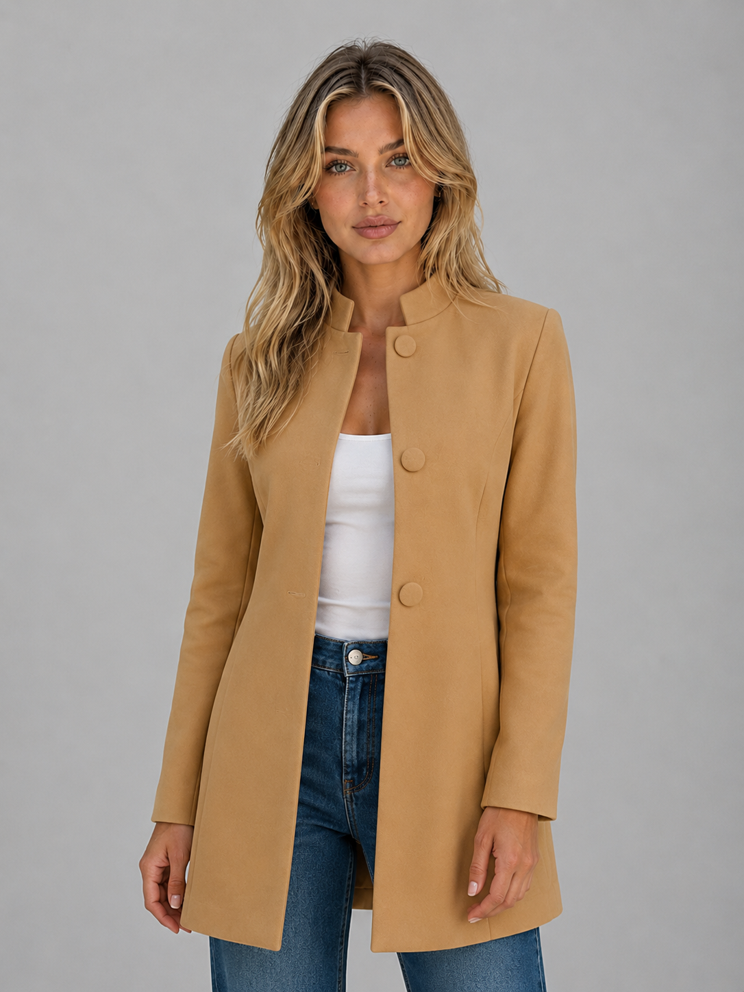 Tailored Coat – Button Front Longline Jacket