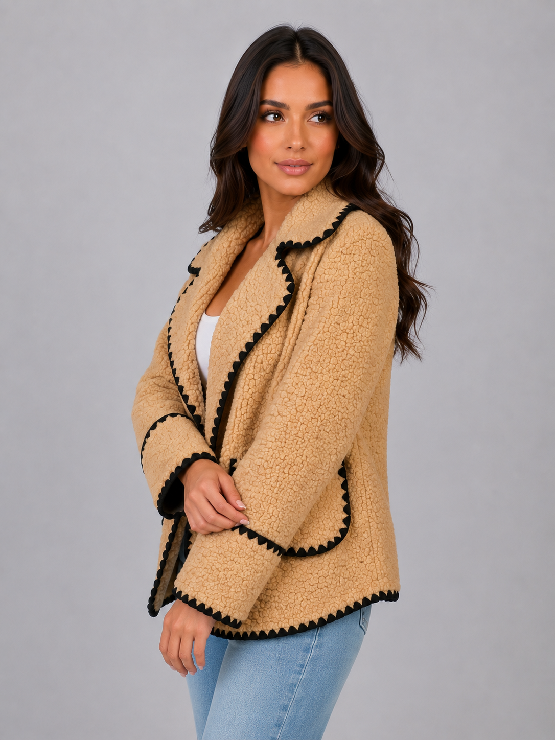 Teddy Fleece Jacket – Borg Button Front Coat