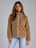 Teddy Fleece Zip-Up Jacket – Soft High Neck Jumper