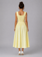 Textured Floral Midi Dress