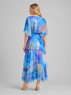Tiered Chiffon Maxi Dress