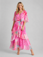 Tiered Chiffon Maxi Dress