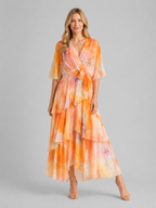 Tiered Chiffon Maxi Dress