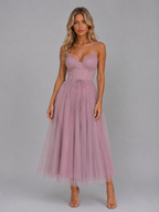 Tulle Corset Midi Dress