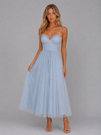 Tulle Corset Midi Dress