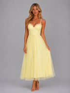 Tulle Corset Midi Dress