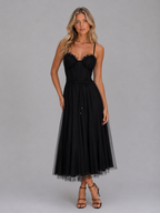 Tulle Corset Midi Dress