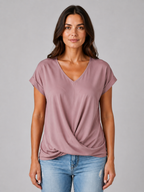 Draped V-Neck T-Shirt