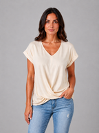 Draped V-Neck T-Shirt