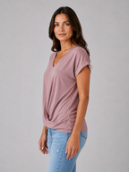 Draped V-Neck T-Shirt