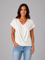 Draped V-Neck T-Shirt