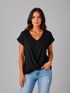 Draped V-Neck T-Shirt
