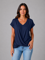 Draped V-Neck T-Shirt