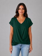 Draped V-Neck T-Shirt