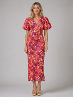 Puff Sleeve Midi Dress