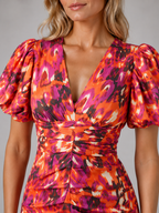 Puff Sleeve Midi Dress
