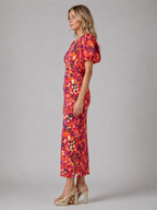 Puff Sleeve Midi Dress