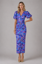 Puff Sleeve Midi Dress