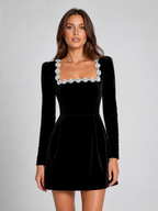 Velvet Crystal Mini Dress