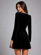 Velvet Crystal Mini Dress