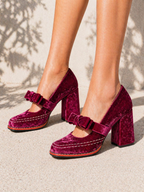 Velvet Mary Jane Heels