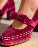 Velvet Mary Jane Heels