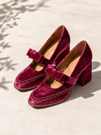 Velvet Mary Jane Heels