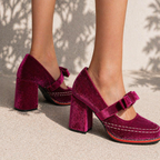 Velvet Mary Jane Heels