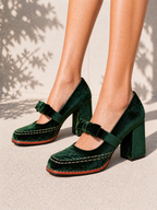 Velvet Mary Jane Heels