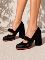 Velvet Mary Jane Heels