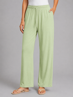 Drawstring Wide Leg Trousers