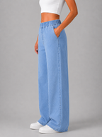 Wide Leg Jeans – High Waist Elasticated Denim