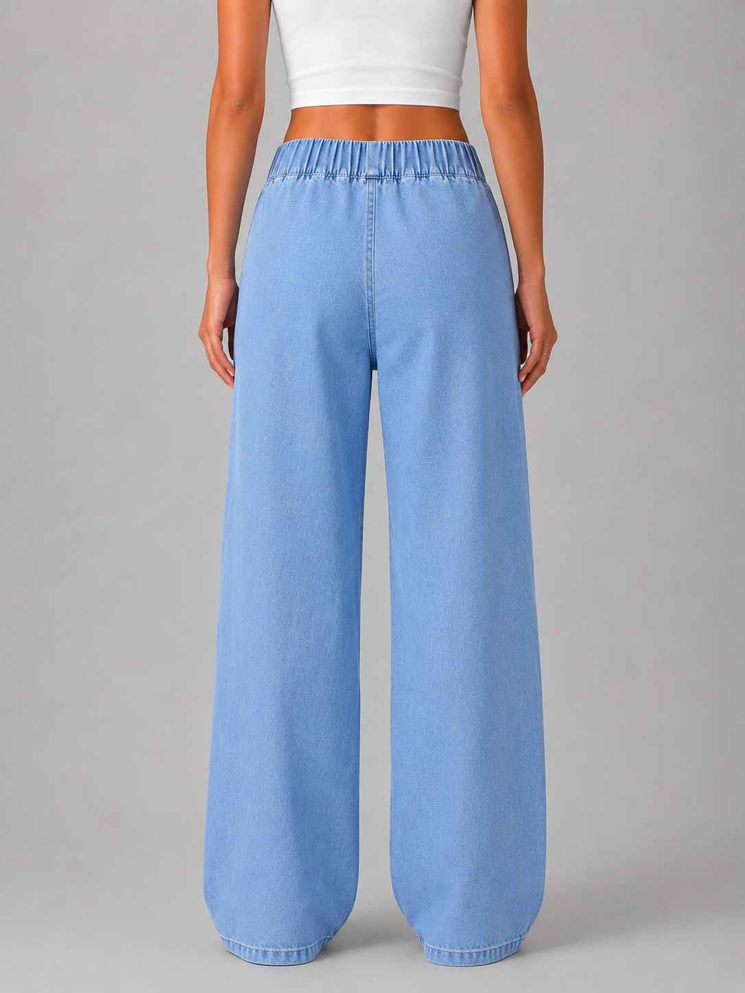 Wide Leg Jeans – High Waist Elasticated Denim